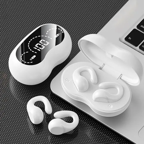 Lightweight Bluetooth Wireless Earbuds with Charging Case, Clear Sound, Long Battery Life, White