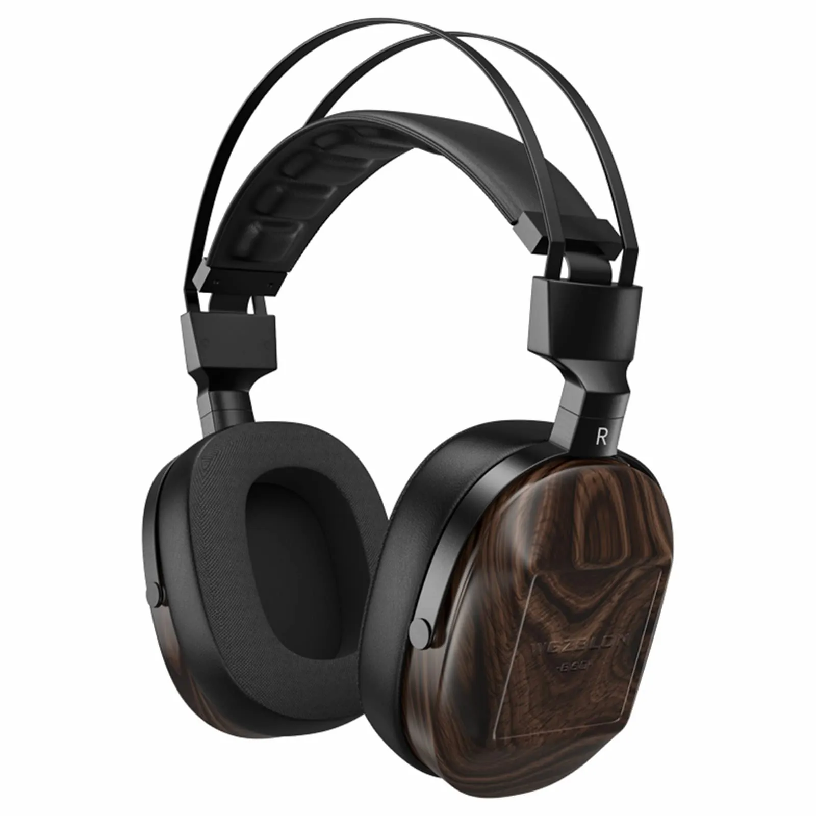 Linsoul BLON B60 HiFi Over-Ear Headphone, 50mm Beryllium-Coated, Wooden Faceplate, Black