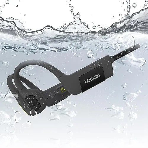 LOBKIN Bone Conduction Headphones - Bluetooth 5.3, 32GB MP3 Player, IP68 Waterproof, Lightweight