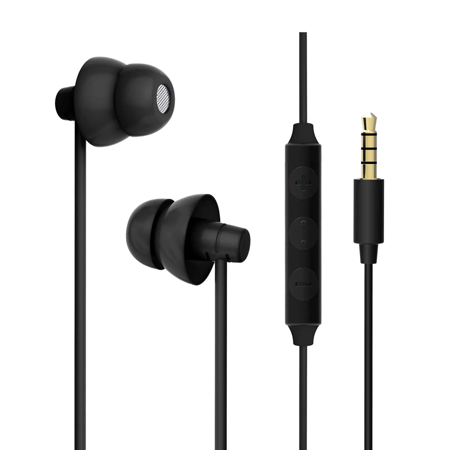 MAXROCK Sleep Earbuds - Ultra-Soft Noise Isolating Earplugs, In-Ear Headphones with Mic & Control