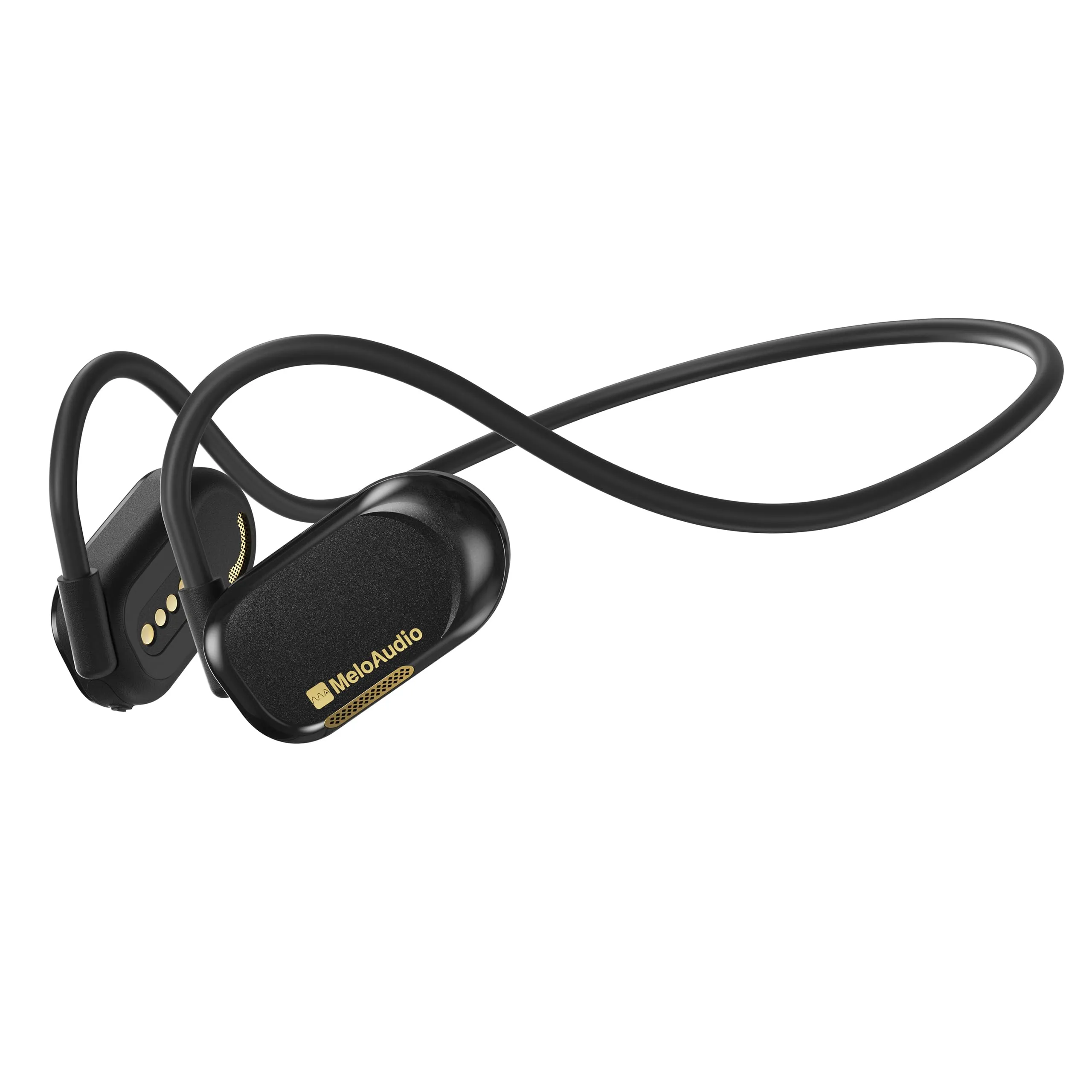 MeloAudio Open-Ear Bluetooth Headphones, Waterproof, Noise Cancellation Mic, 10H Playtime