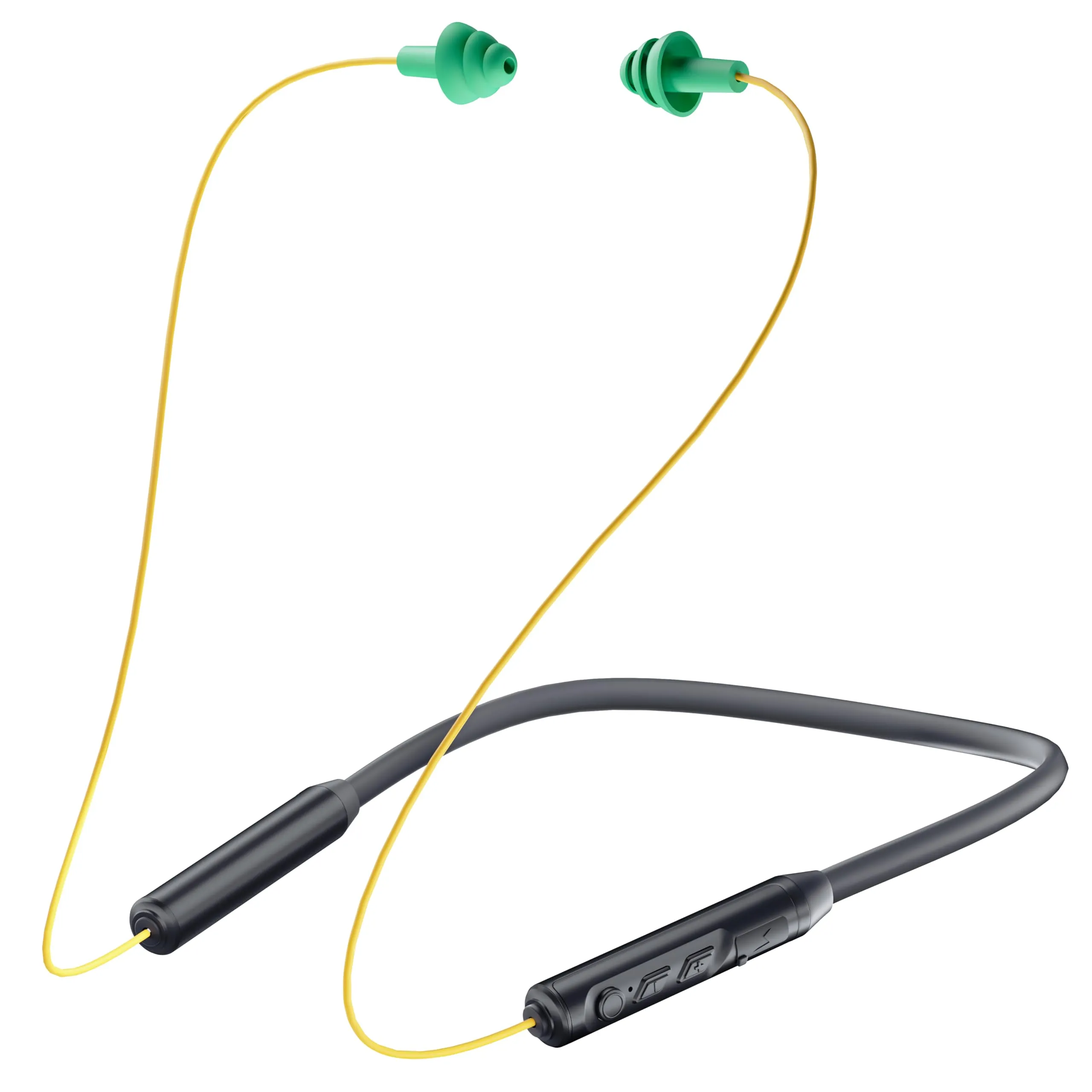 MIPEACE Bluetooth Earplug Headphones, Neckband Wireless Earbuds - 29dB Noise Reduction, Yellow & Green