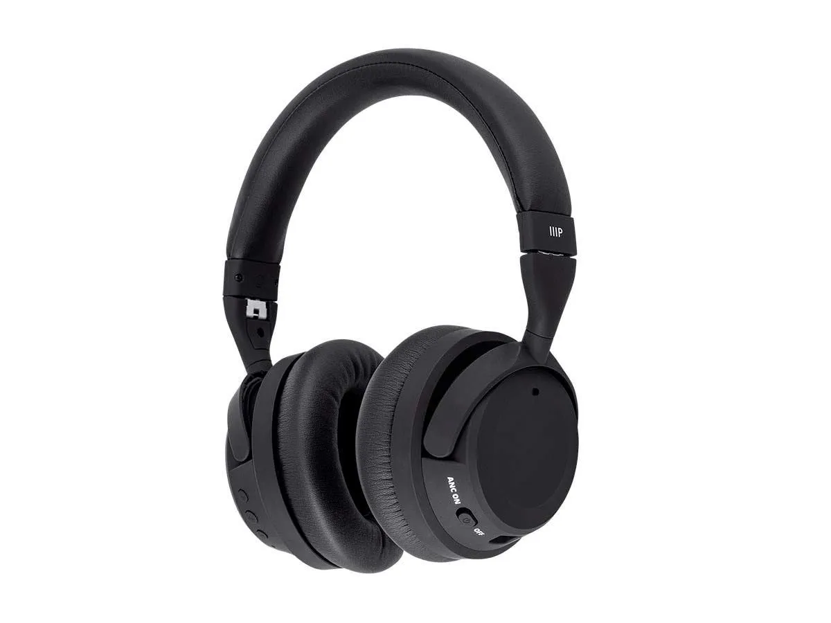 Monoprice BT-500ANC Wireless Over Ear Headphones with Hybrid ANC, aptX-HD, 25 Hours Playtime