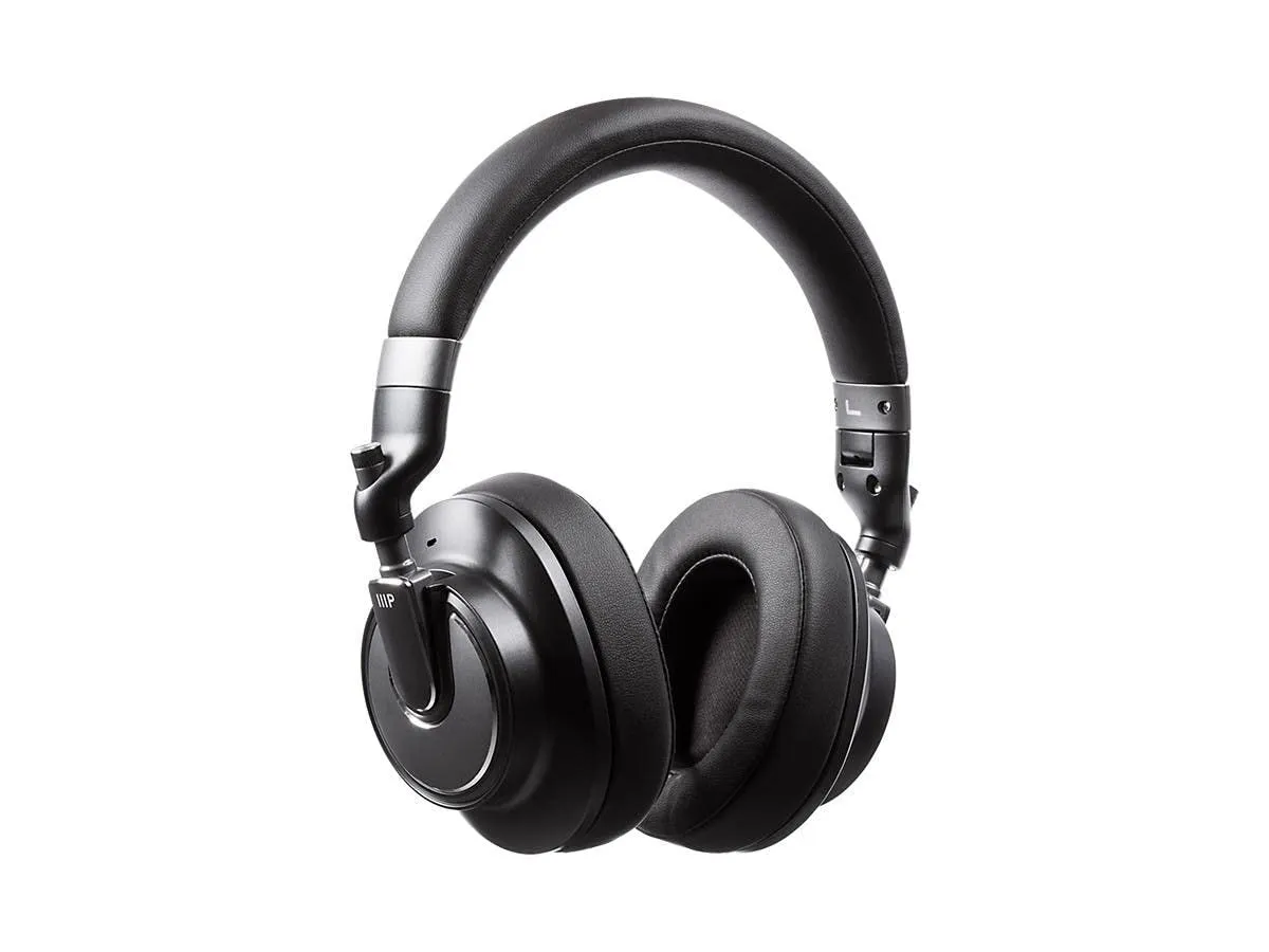 Monoprice SonicSolace II Active Noise Cancelling Over Ear Headphones, Bluetooth 5, Black