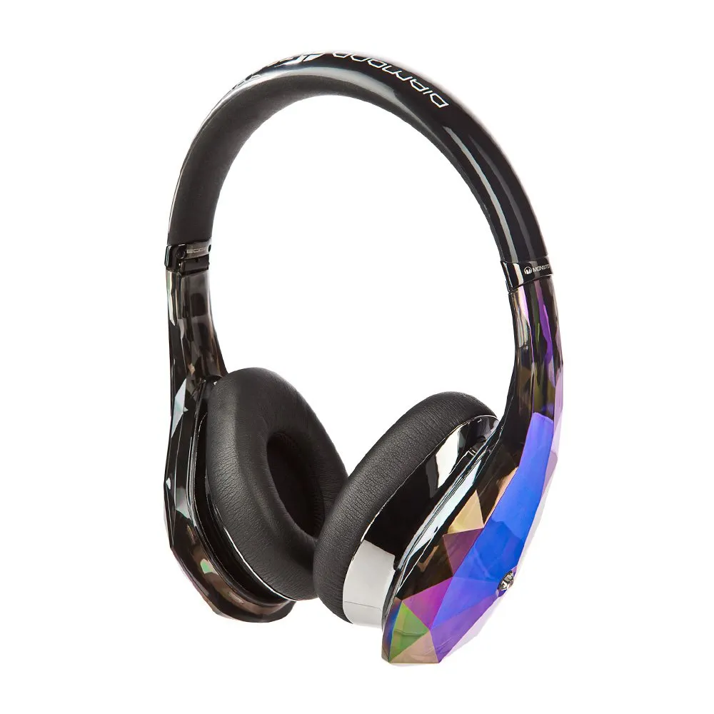 Monster Diamond Tears Edge On-Ear Headphones (Black) with ControlTalk, Tangle-Free Cables, and Case