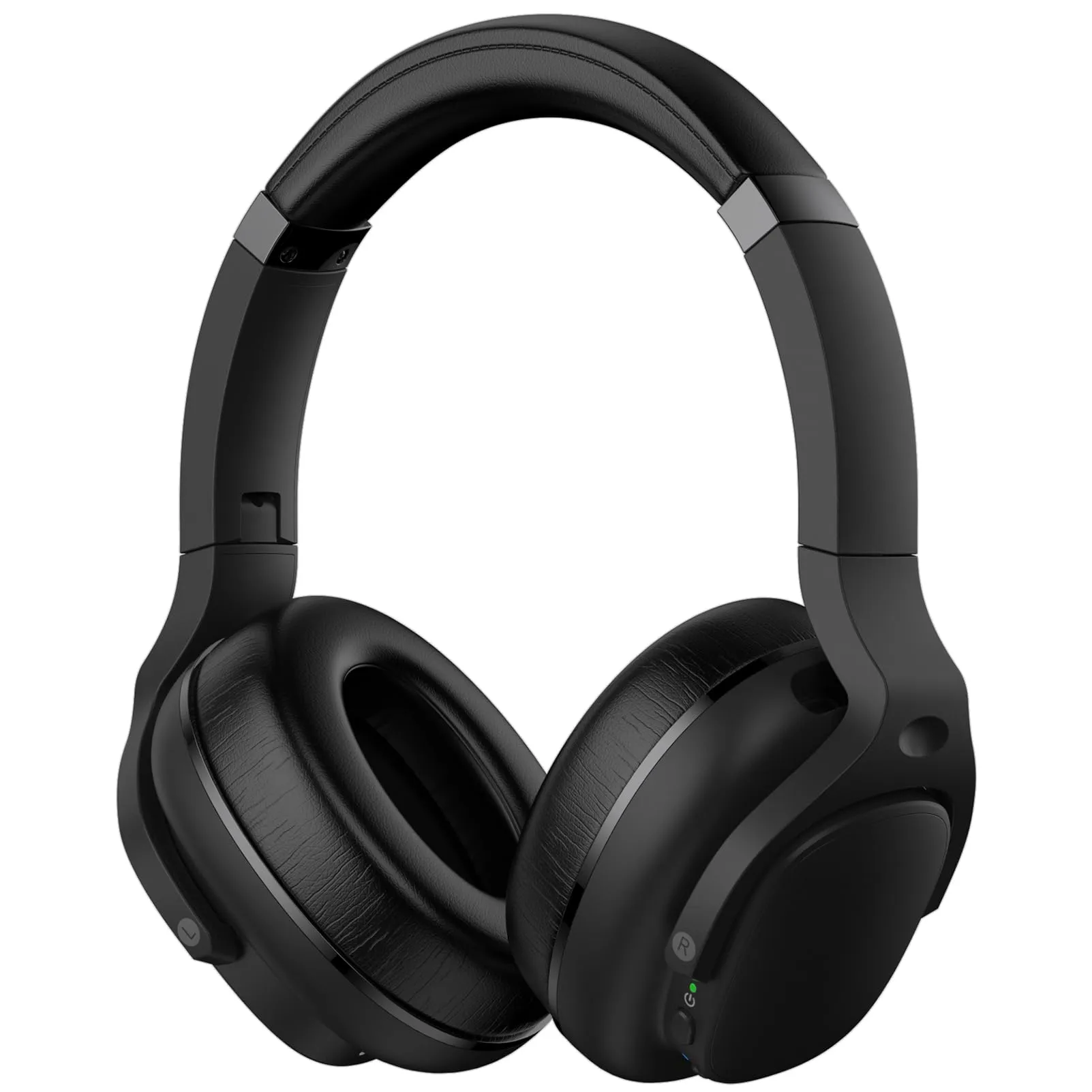 MOVSSOU Hybrid Active Noise Cancelling Headphones - Wireless Bluetooth, 30H Playtime, Matte Black