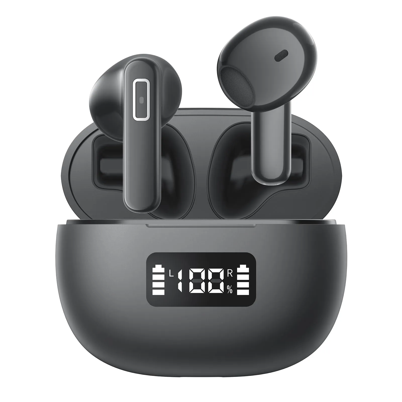 Multifunctional Wireless Earbuds with AI Noise Reduction, Black, Bluetooth 5.3, 30H Playtime