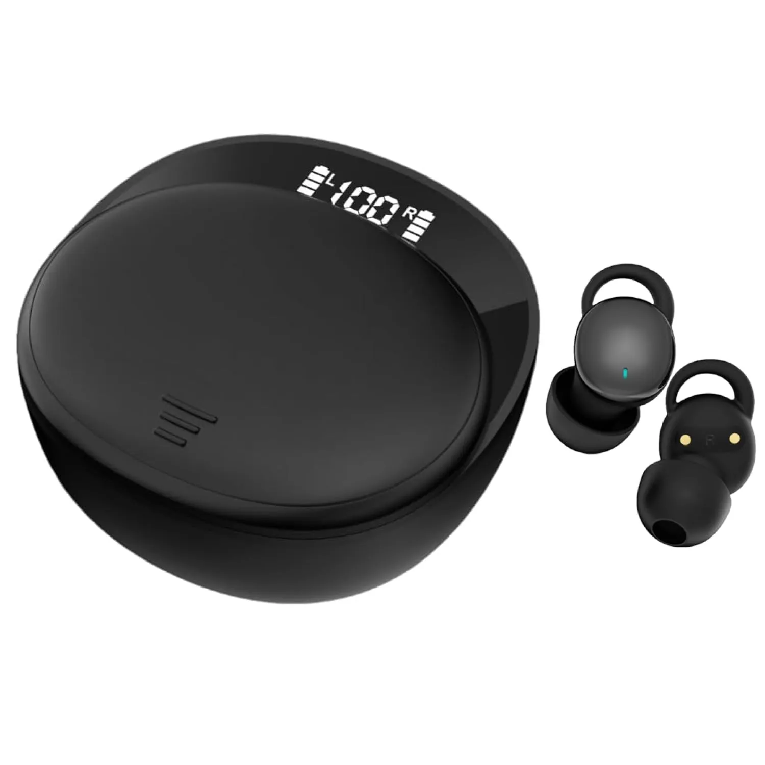 MyJoy Invisible Wireless Earbuds - Noise-Reducing, Bluetooth 5.3, IPX5 Sweatproof, 6-Hour Playtime, Black