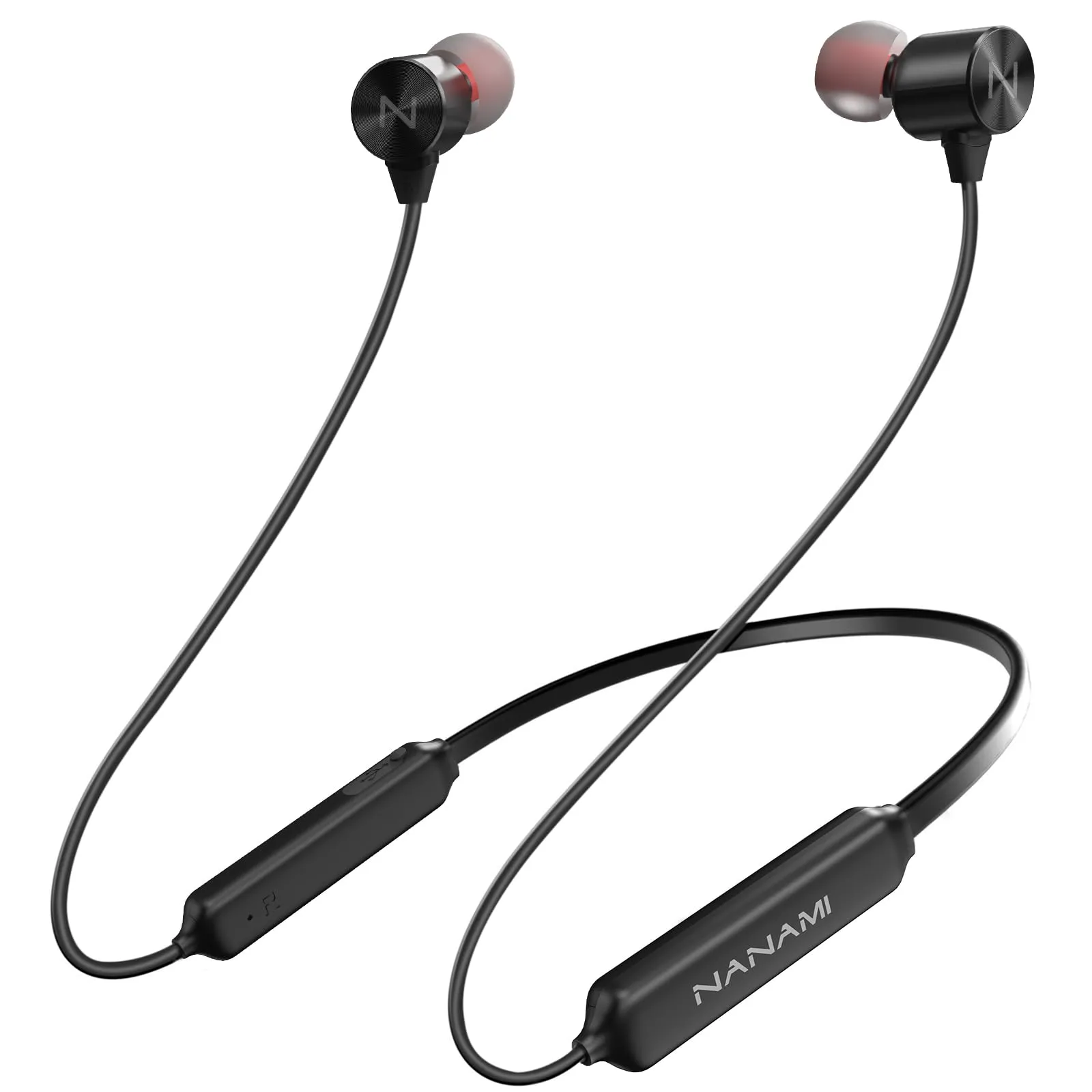 NANAMI Bluetooth Wireless Earbuds, IPX7 Waterproof Neckband Headphones with Mic, 18H Playtime