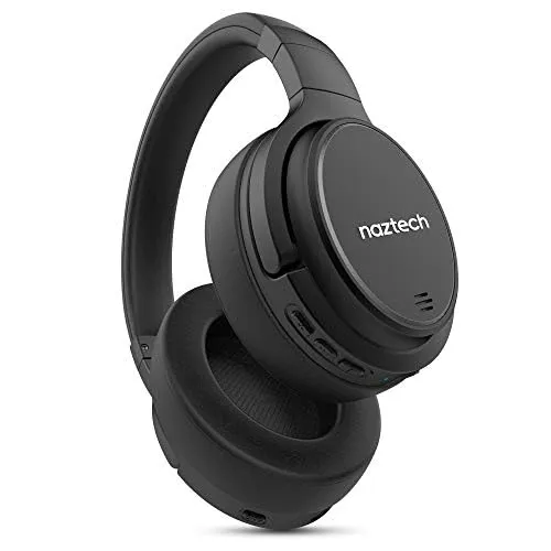 Naztech Driver ANC 1000 Wireless Headphones - Active Noise Cancelling, 50Hr Playtime, Black