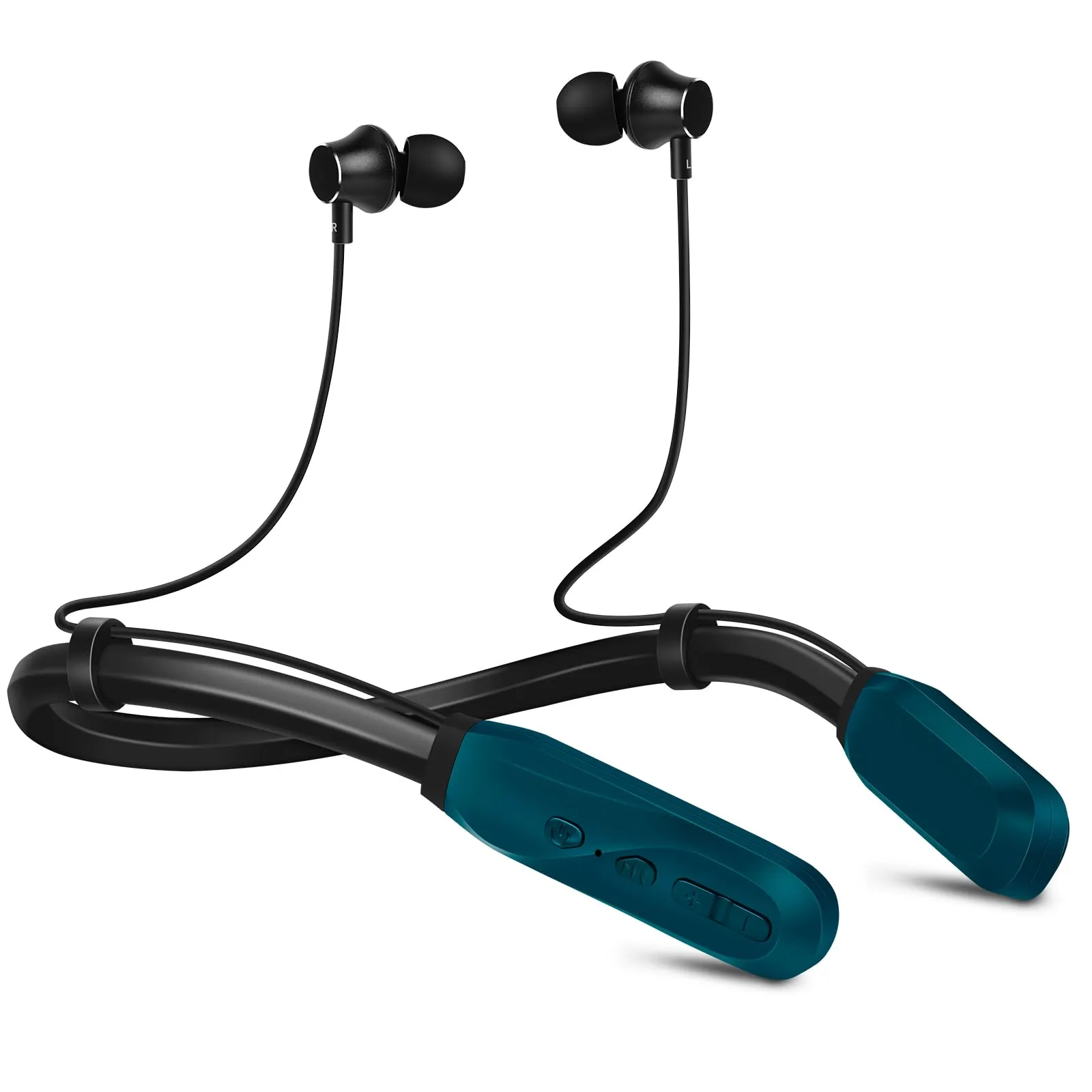 Neckband Bluetooth Headphones, 120H Playtime Dark Green Wireless Earbuds with Microphone