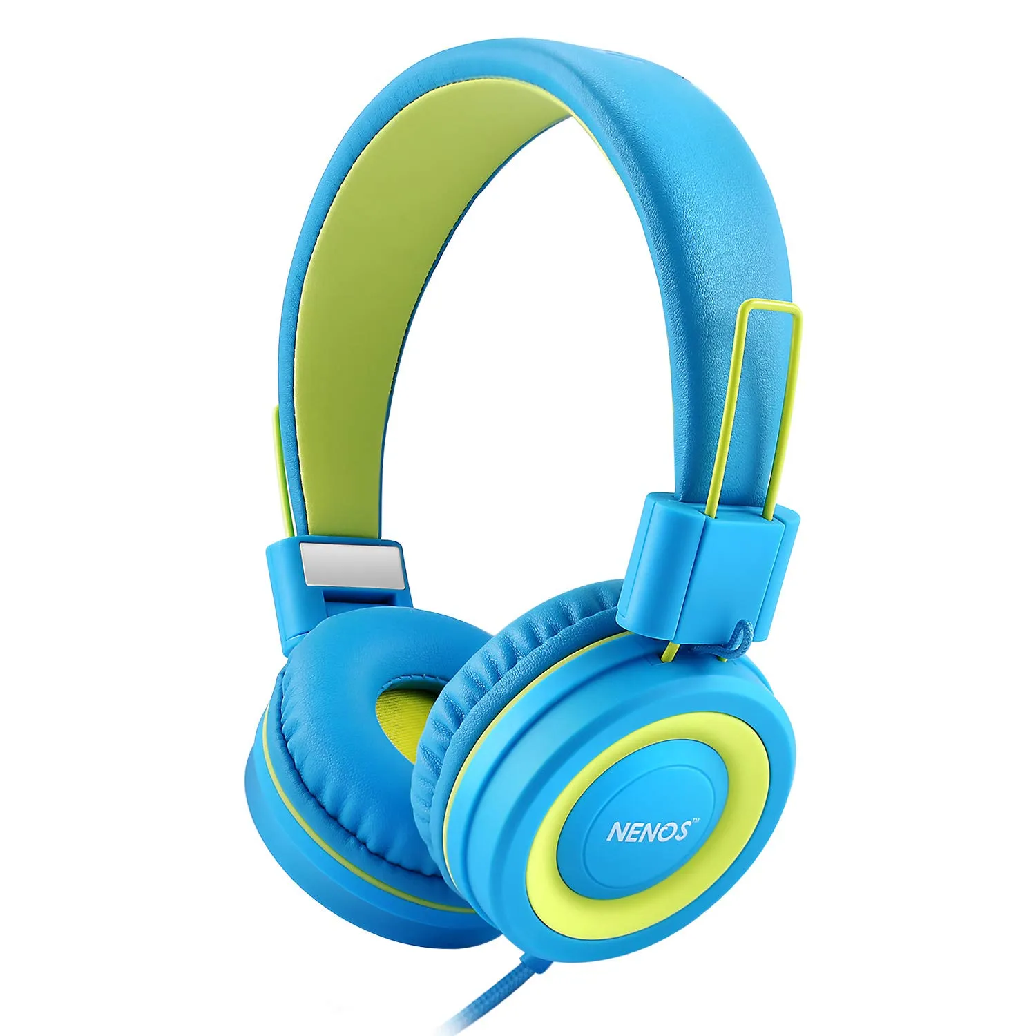 NENOS Kids Headphones Over Ear Volume Limited Lightweight Design for Children (Lime)