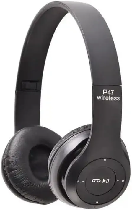 On-Ear Headphones with Microphone - Foldable Super Stereo Bass, 65H Wireless Bluetooth Headphones