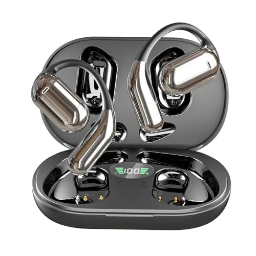 Open Ear Bluetooth 5.4 Headphones, Waterproof Wireless Earbuds with 50H Playtime & Built-in Mic