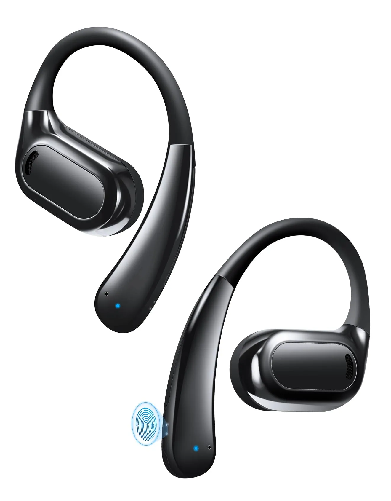 Open Ear Headphones, 70H Playback, Bluetooth 5.3, Waterproof, Enhanced Bass, Lightweight Comfort