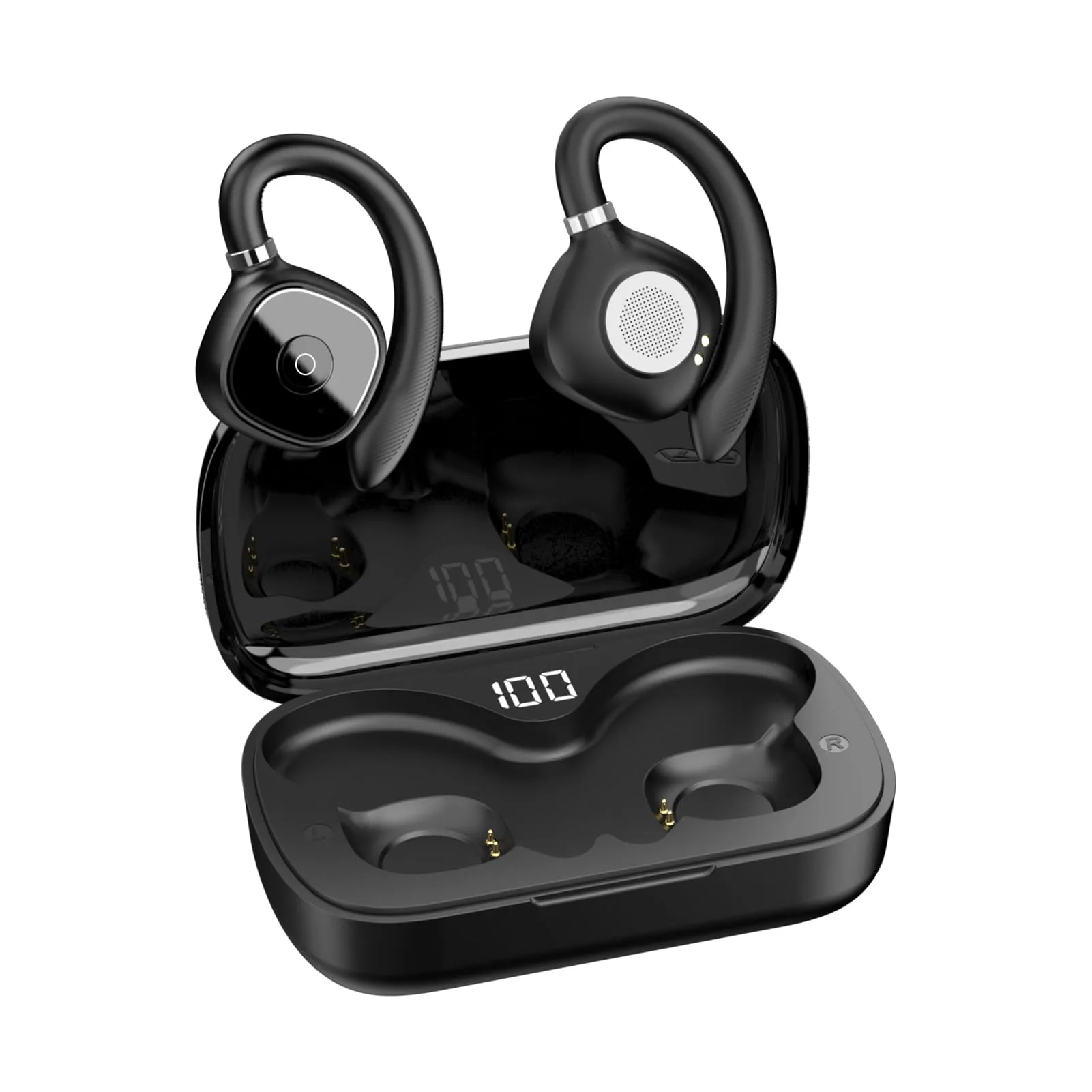 Open Ear Headphones, Wireless Bluetooth 5.3, 60H Playback, Bone Conduction Sport Earbuds