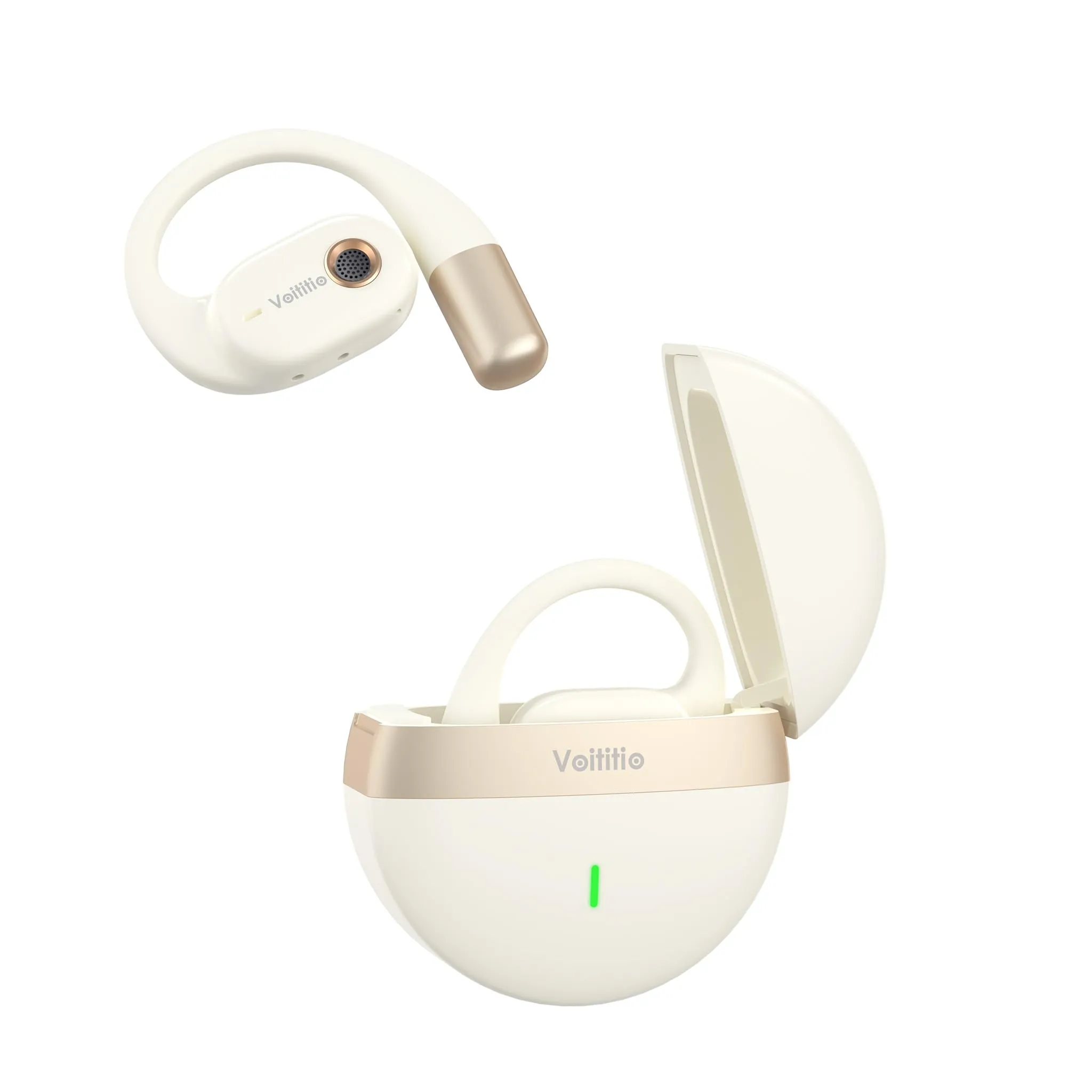 Open Ear Headphones, Wireless Earbuds Bluetooth 5.3, 40Hrs Playtime, Beige, IPX6 Waterproof