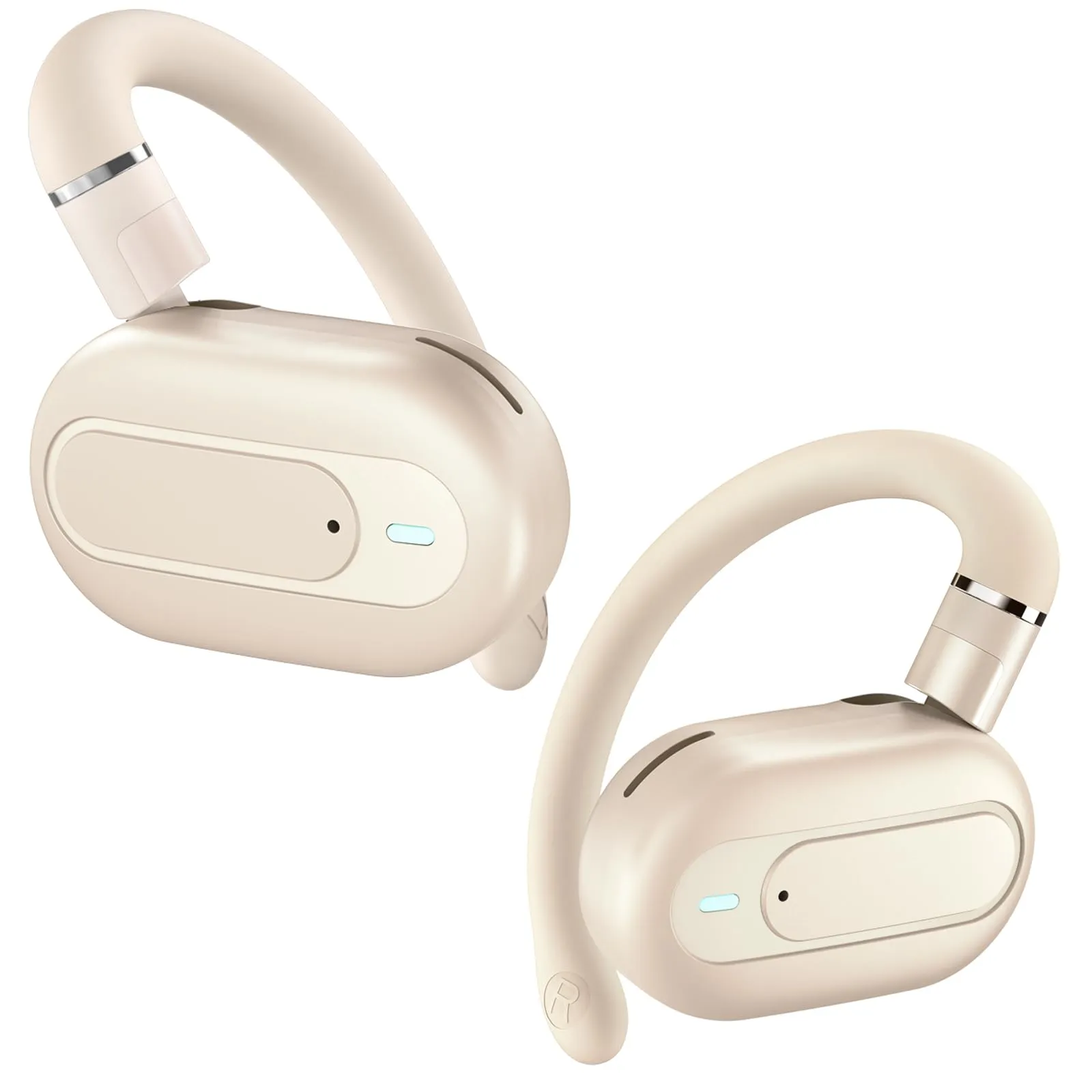 OpenBuds Beige Wireless Earbuds with Multi-Angle Adjustment, Bluetooth 5.4, Comfortable Design