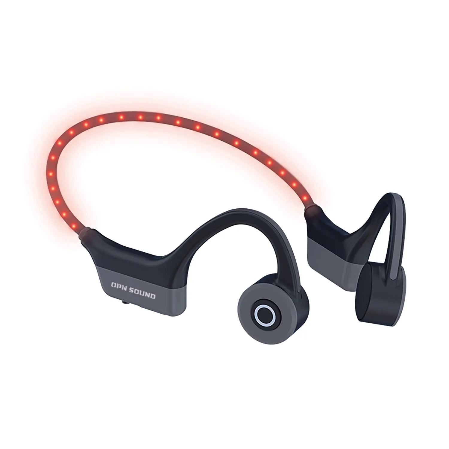 OS4000BL Bone-Conduction LED-Neckband Headphones, Open-Ear Design, Bluetooth 5.3, Black