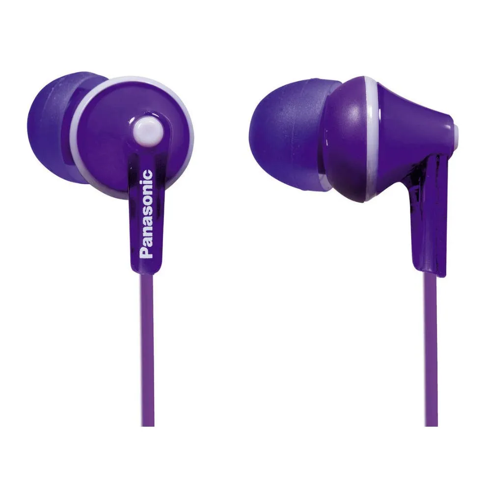 Panasonic RP-HJE125-V Purple Ergo Fit Headphones with Neodymium Magnet & 9mm Driver