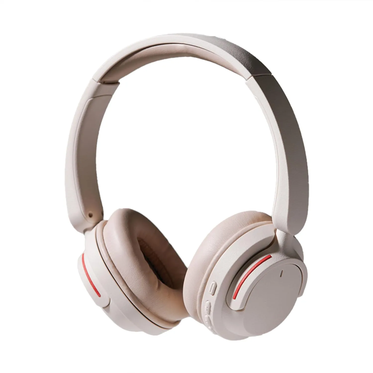 Phiaton BonoBeats Lite Bluetooth On-Ear Headphones - Beige, Digital Hybrid ANC, 30-Hour Playback