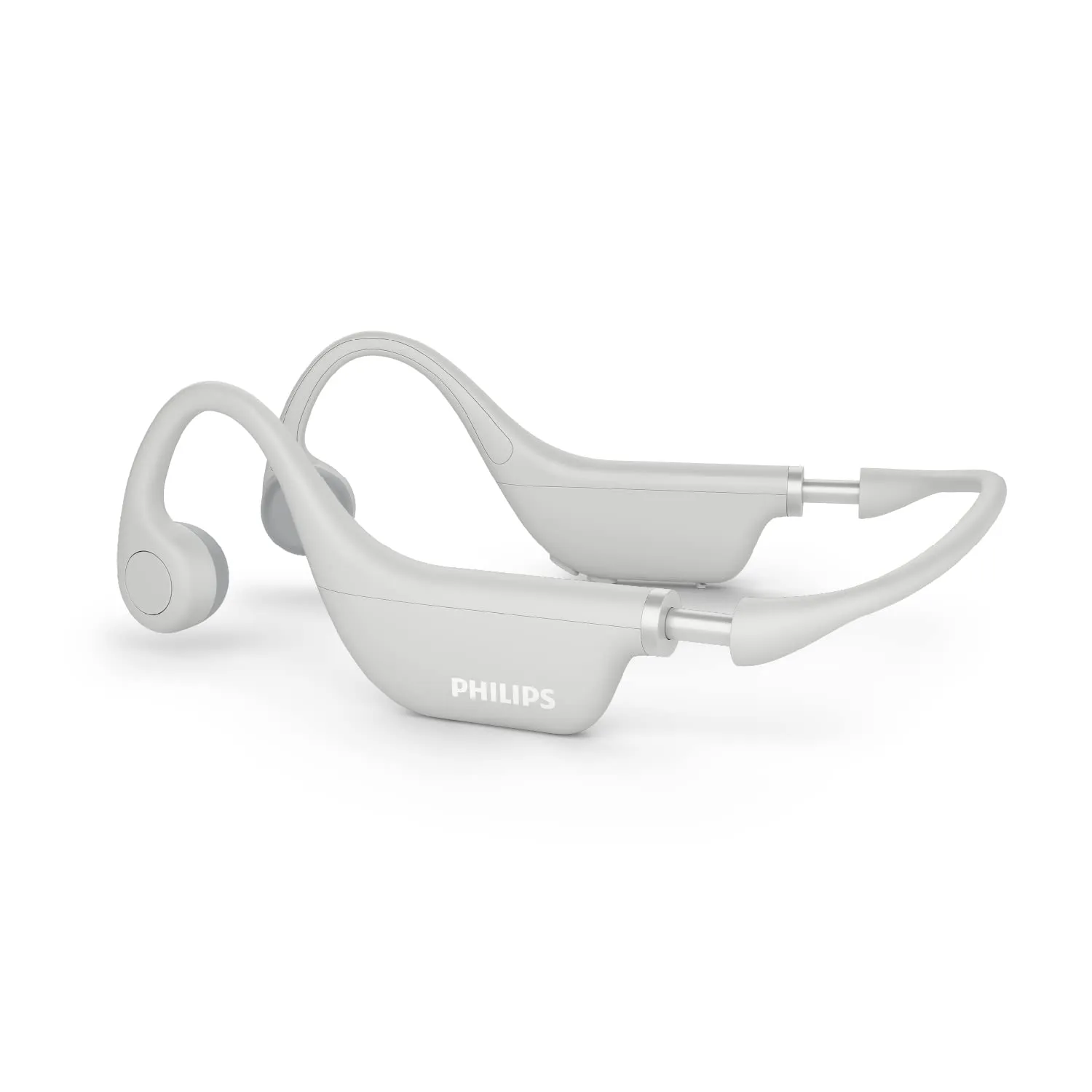 PHILIPS Kids Open-Ear Bone Conduction Bluetooth Headphones with Microphone, Gray, Age 4-12