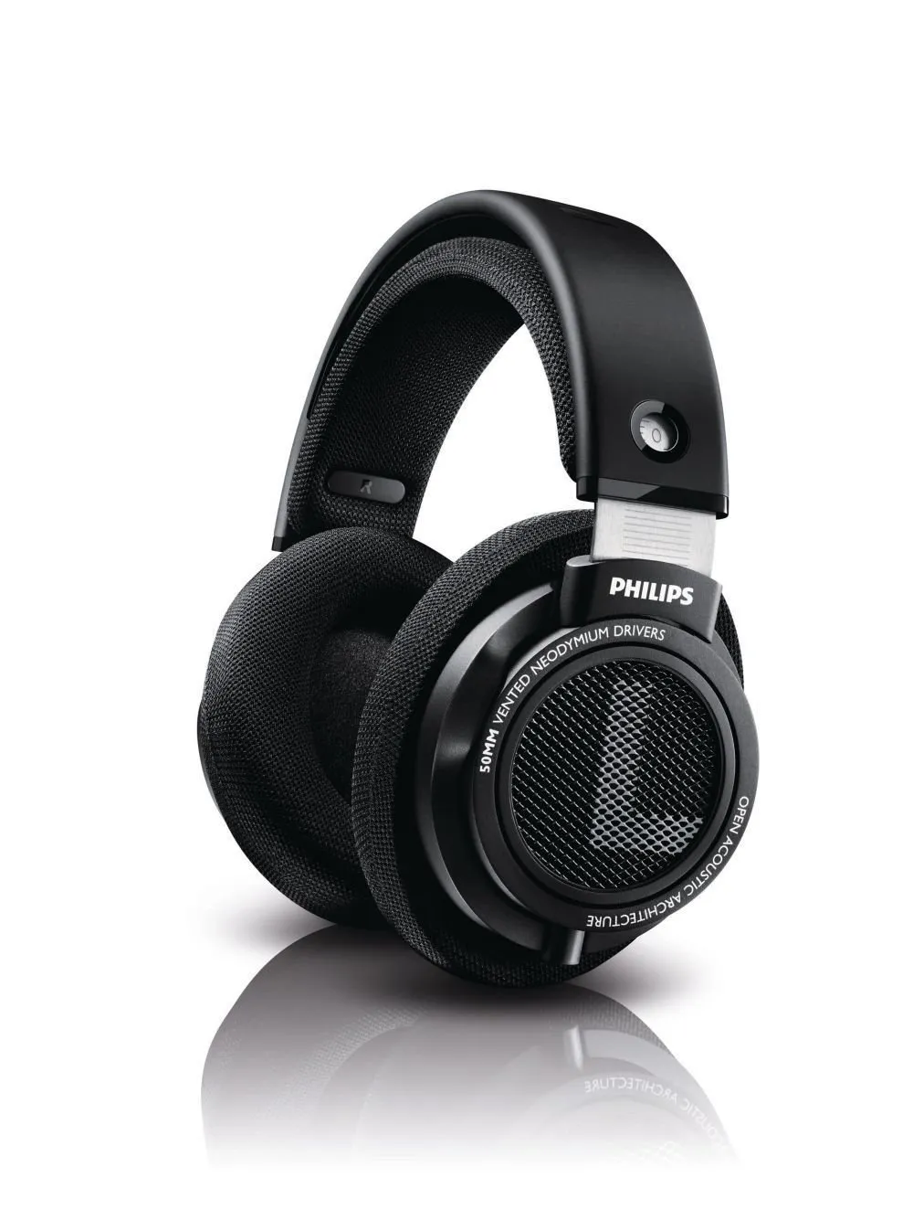 Philips SHP9500 HiFi Stereo Over-Ear Headphones - Black, 50mm Drivers, Open Acoustic System