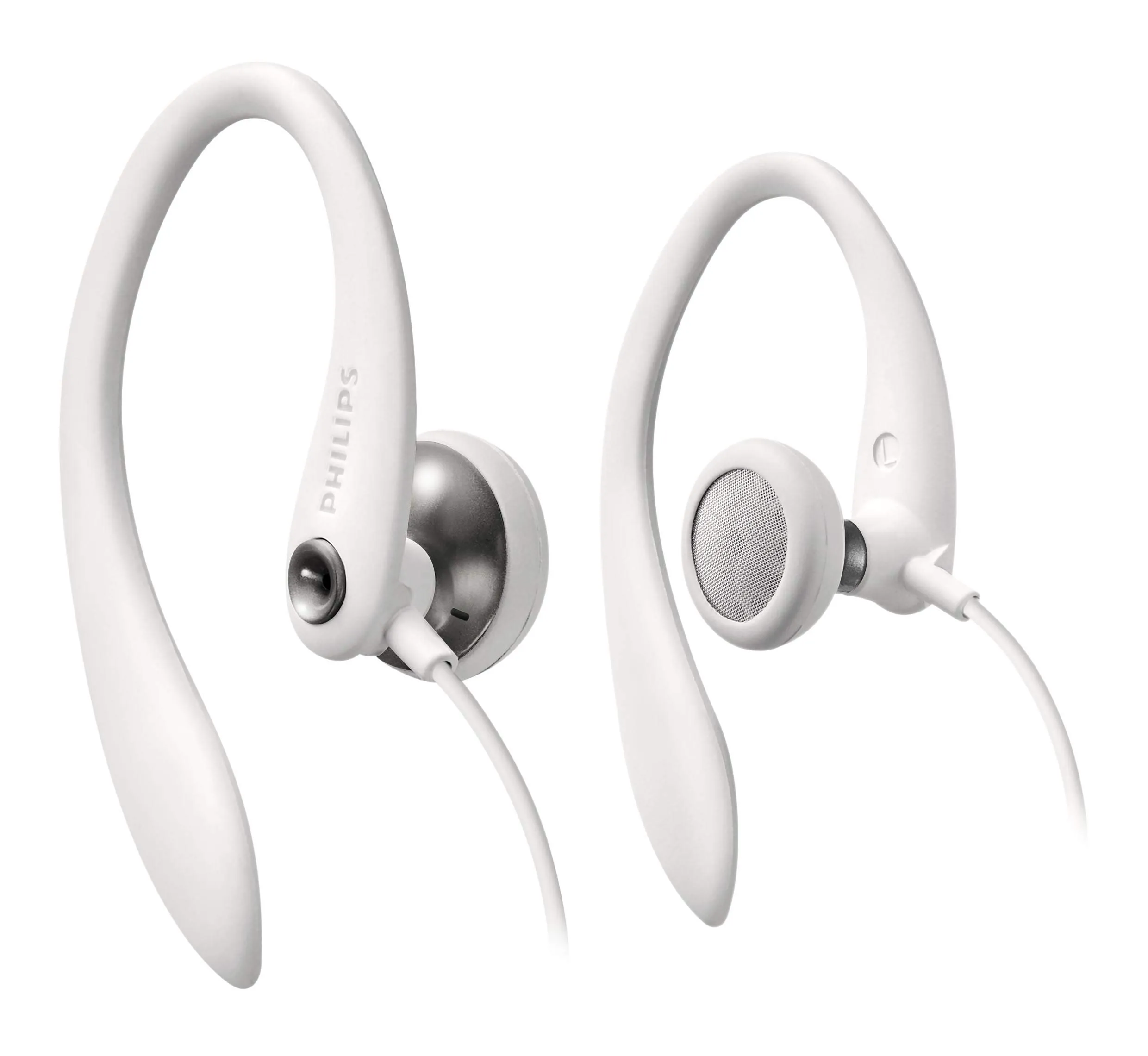 Philips SHS3300WT Earhook Headphones, White - Extra Bass, 27mm Drivers, Comfortable Fit