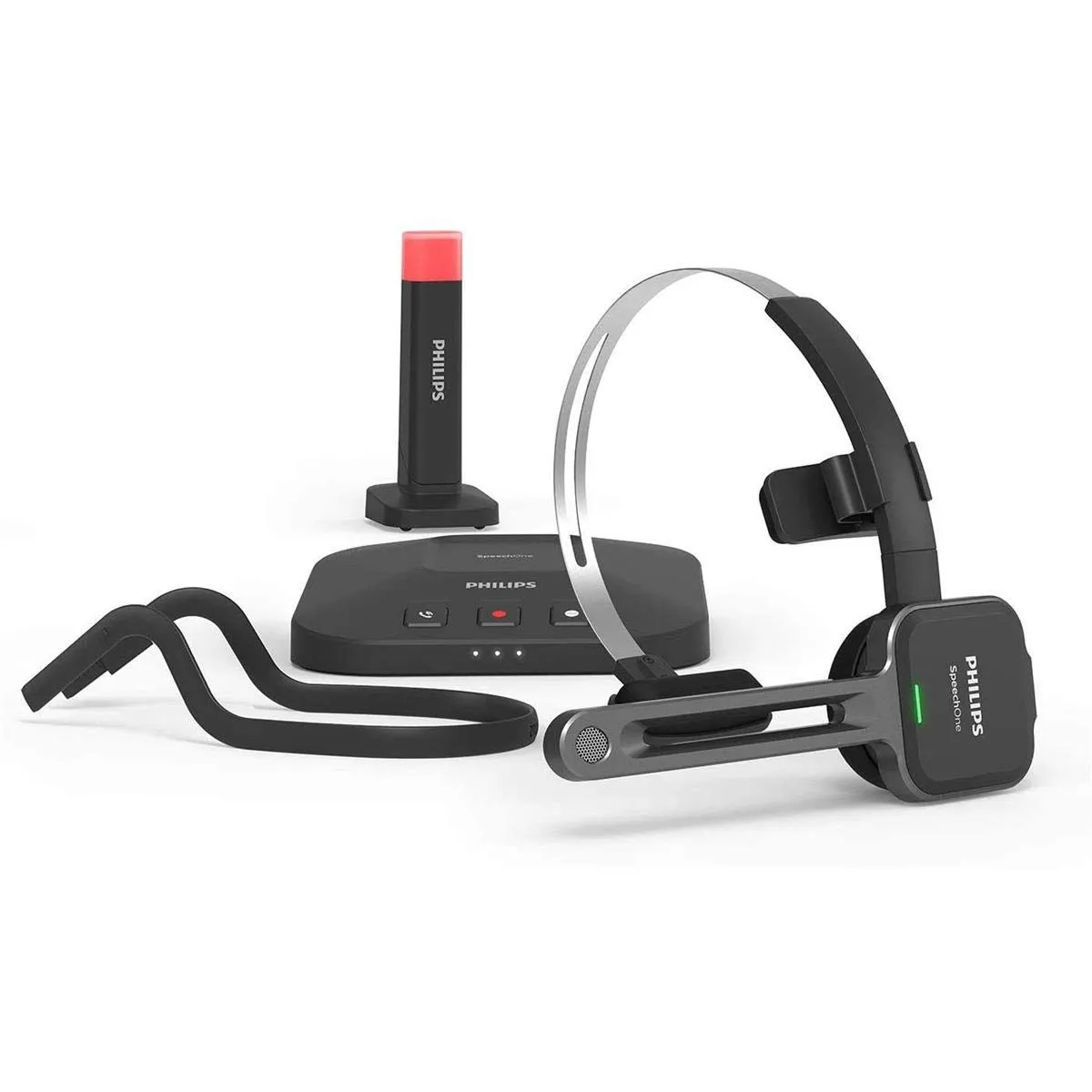 PHILIPS SpeechOne Wireless Dictation Headset with Docking Station, Ergonomic Design, Precision Mic