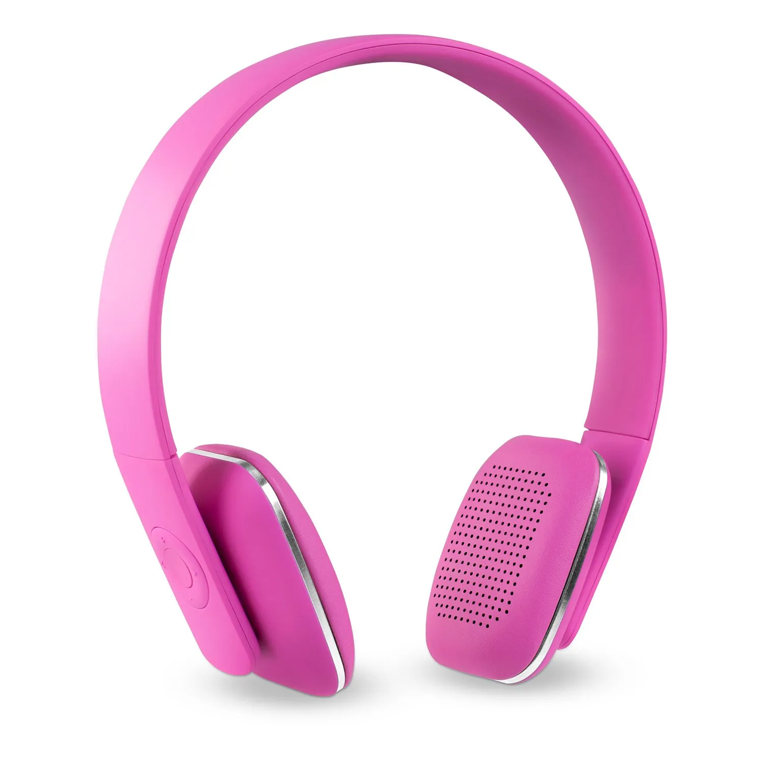 Pink Rechargeable Wireless Bluetooth Headphones with Rubberized Finish by Innovative Technology