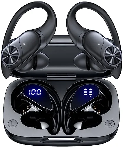 PocBuds Bluetooth Headphones - Wireless Earbuds with 80hrs Playtime, IPX7 Waterproof, Black