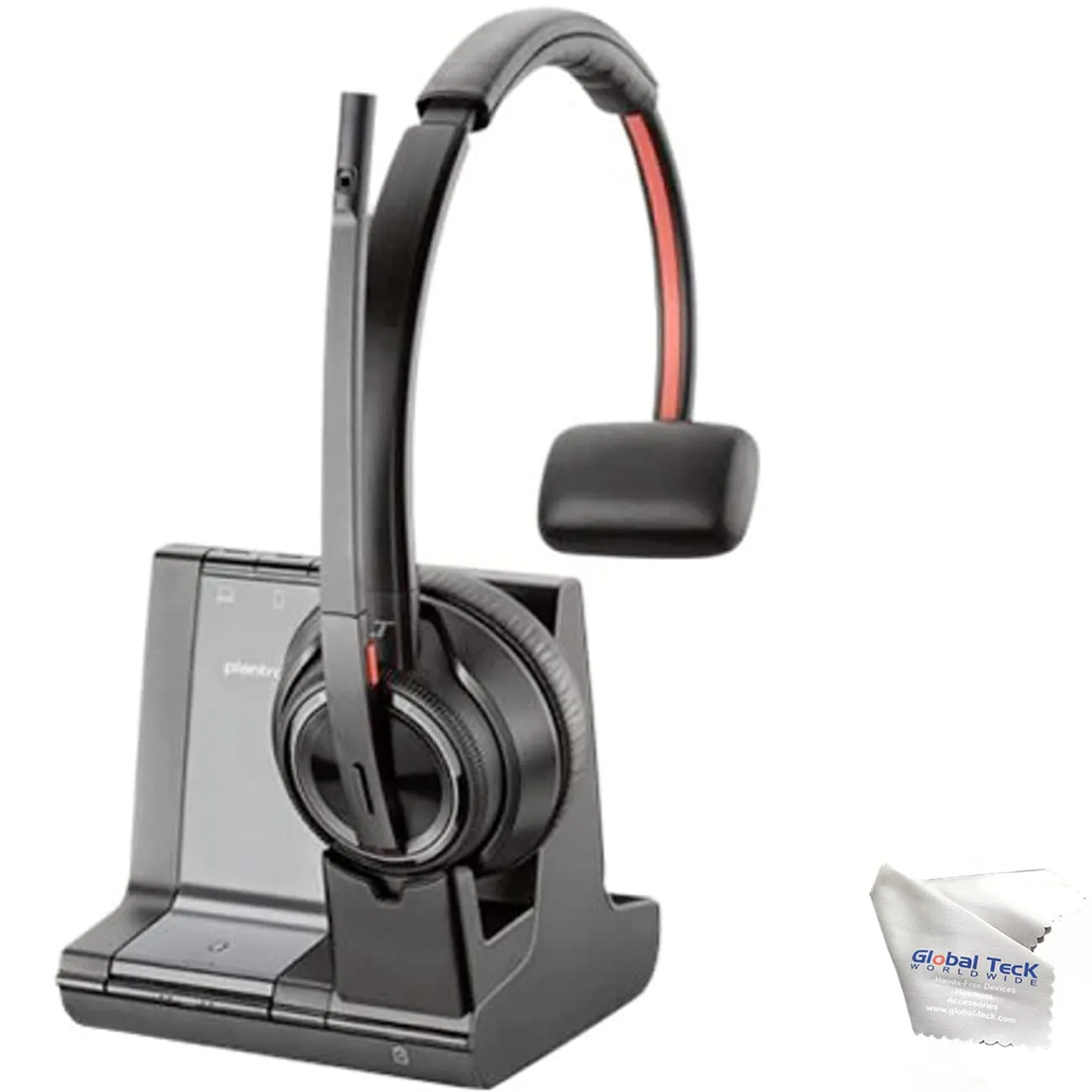 Poly Savi 8210 Bluetooth Wireless DECT Headset Bundle - Noise Canceling, 13-Hour Battery