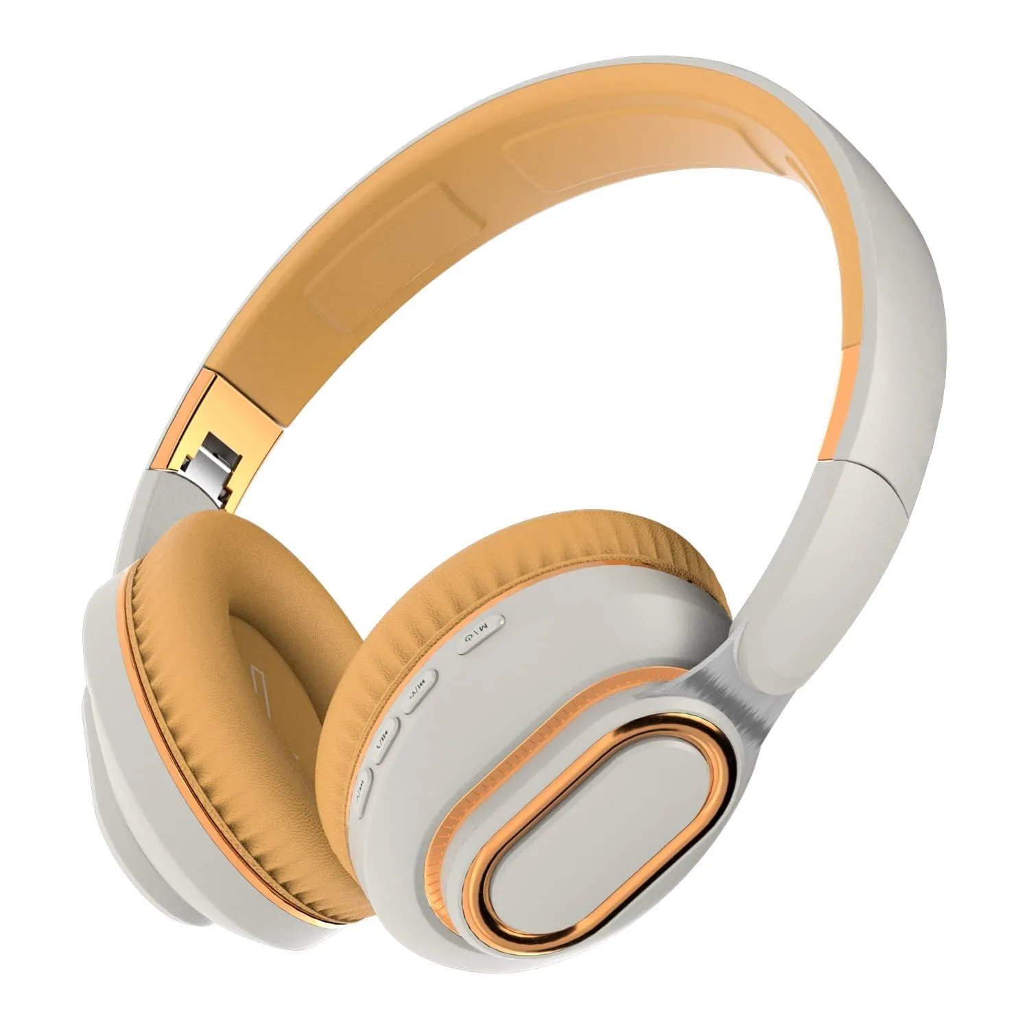 Portable Wireless Headphones - Lightweight Foldable Over-Ear Bluetooth Headphones, Light Gray