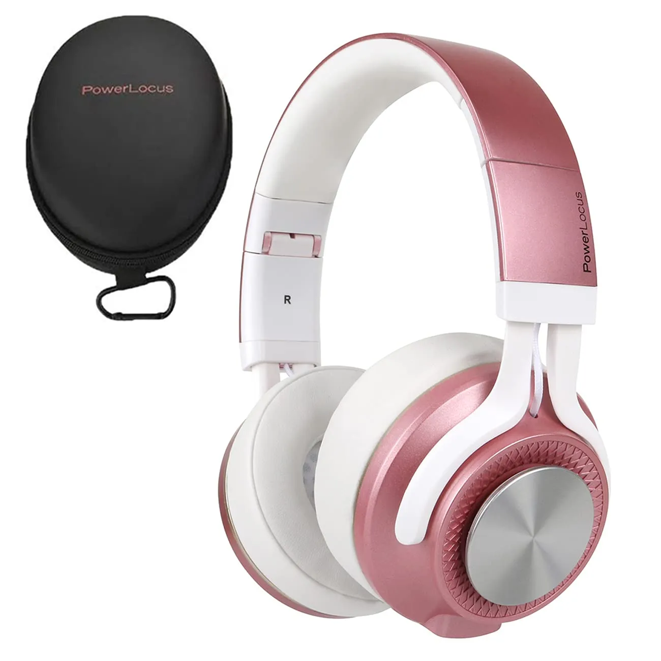 PowerLocus P3 Bluetooth Over-Ear Headphones, 40h Playtime, Wireless Hi-Fi Stereo, Matt Rose Gold