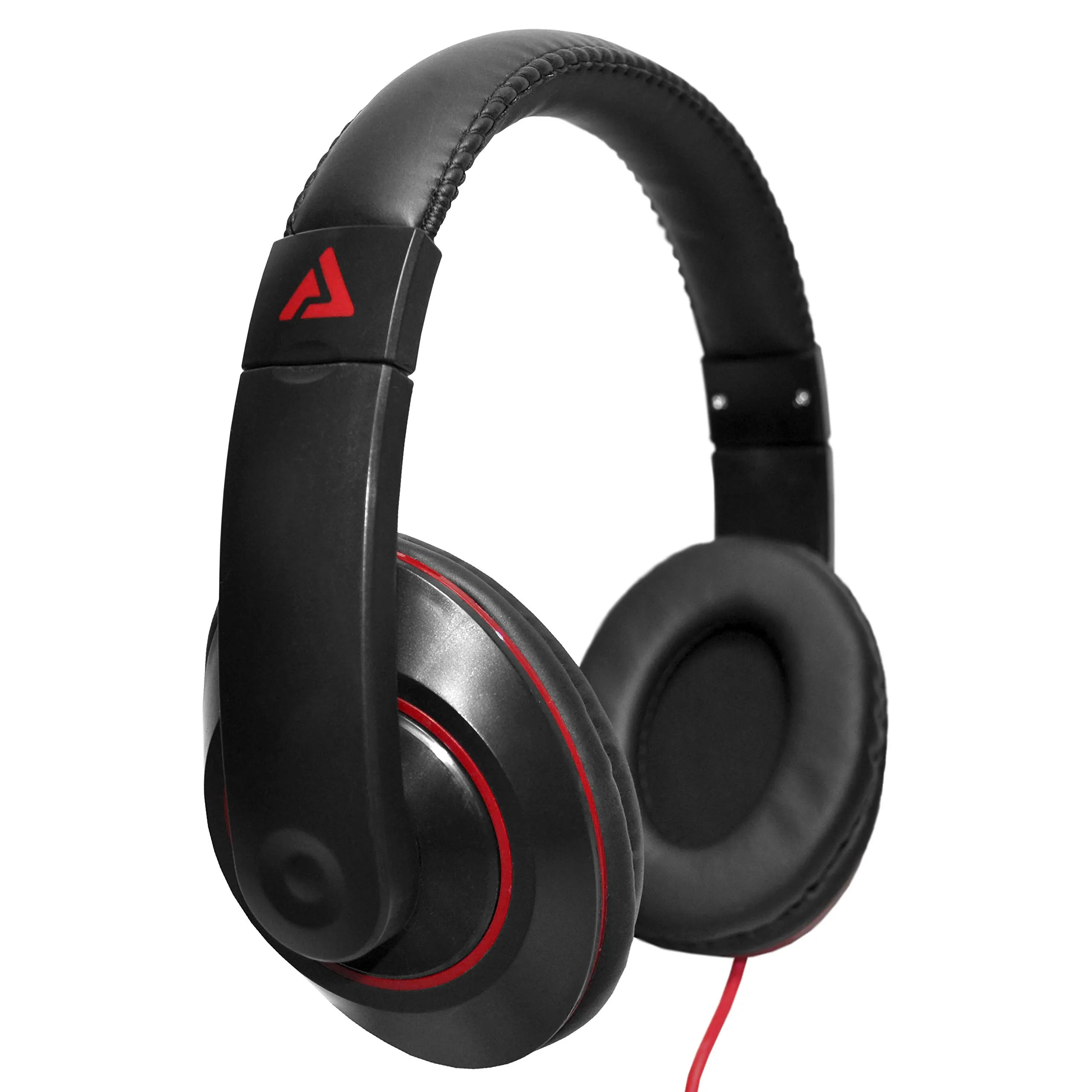 Premier Stereo Over-Ear Headphones - DJ Style, Black/Red, Comfortable with High-Quality Audio