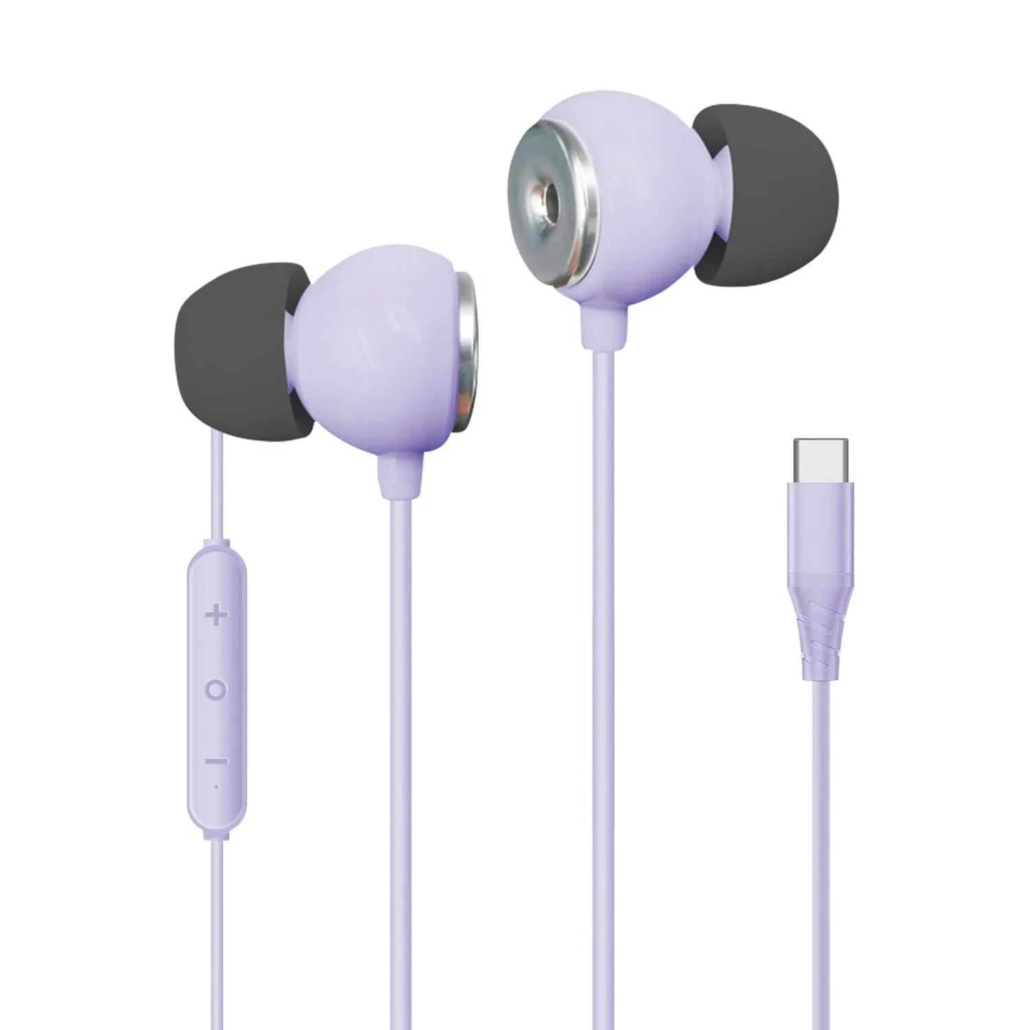 Realm USB-C High Fidelity Earbuds with Microphone, Enhanced Bass, Comfortable Fit, Purple