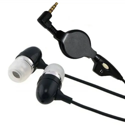 Retractable Sound Isolating Earbuds with Microphone for Kyocera Milano & Nokia Lumia 900