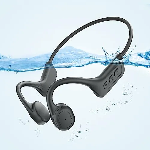 S800 Bone Conduction Headphones, IPX8 Waterproof, 32G Card, Bluetooth 5.3, 10H Playtime, Noise-Cancelling