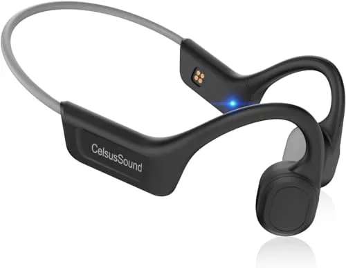 S800C Bone Conduction Headphones, IPX7 Waterproof Gray Wireless Bluetooth 5.3, 10HR Playtime