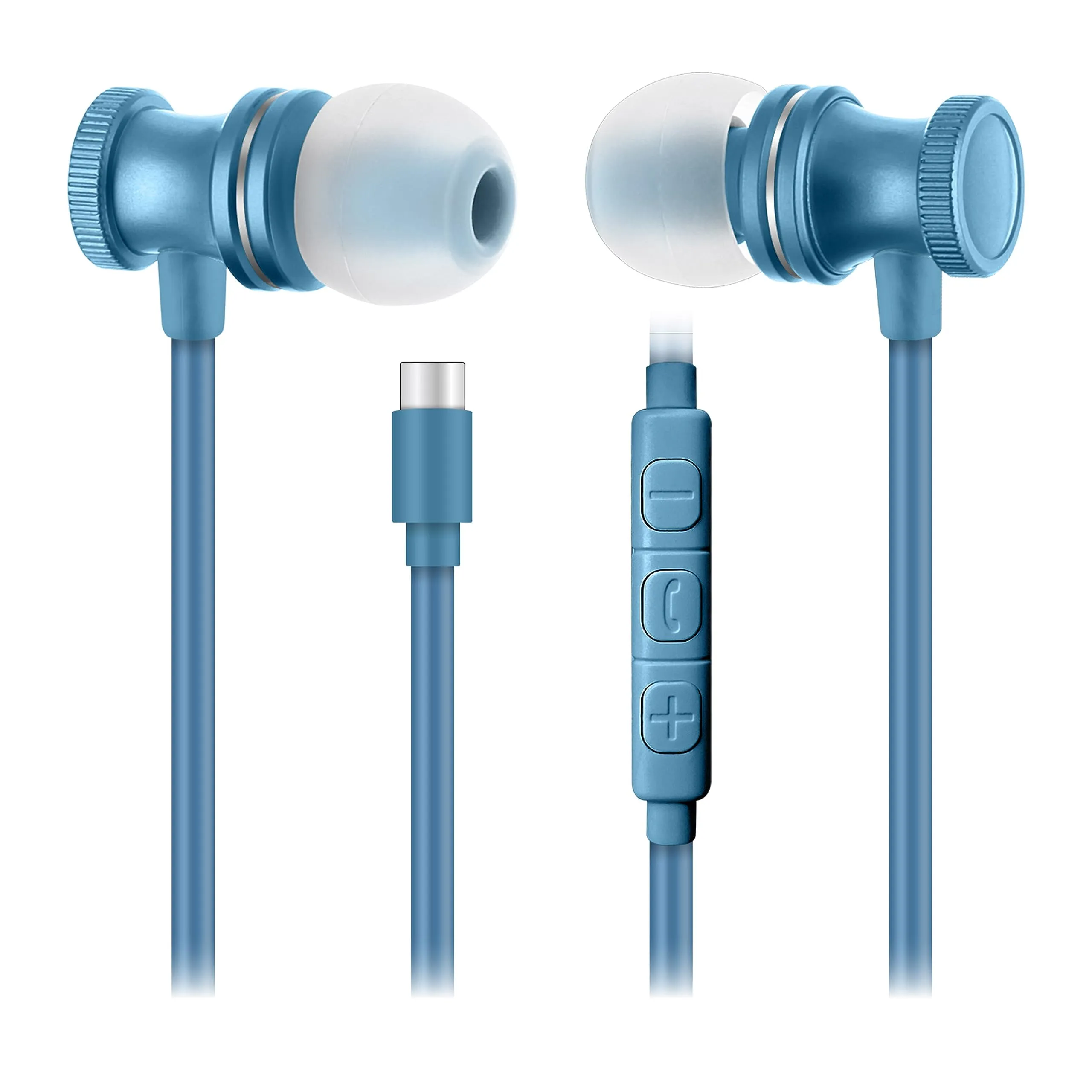 Sentry OSE450 Blue USB-C In-Ear Headphones with Inline Volume Control & Noise Isolation