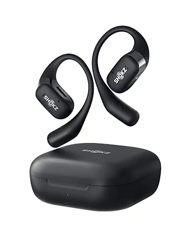 SHOKZ OpenFit Black - Open-Ear True Wireless Bluetooth Headphones, 28HRS Playtime, Sweat Resistant