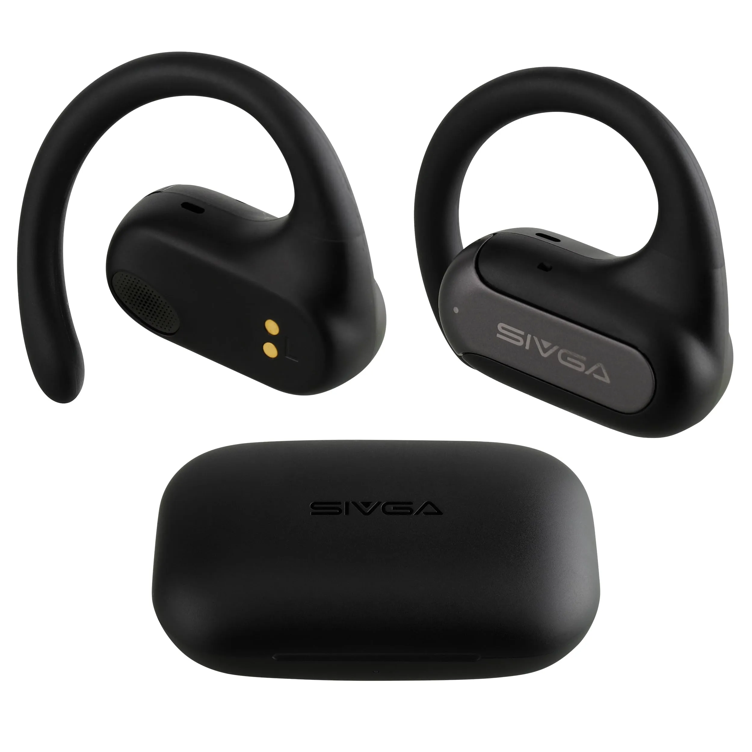 SIVGA SO2 Open Ear Wireless Headphones, Bluetooth 5.3, IPX5, 30-Hour Playtime, Black