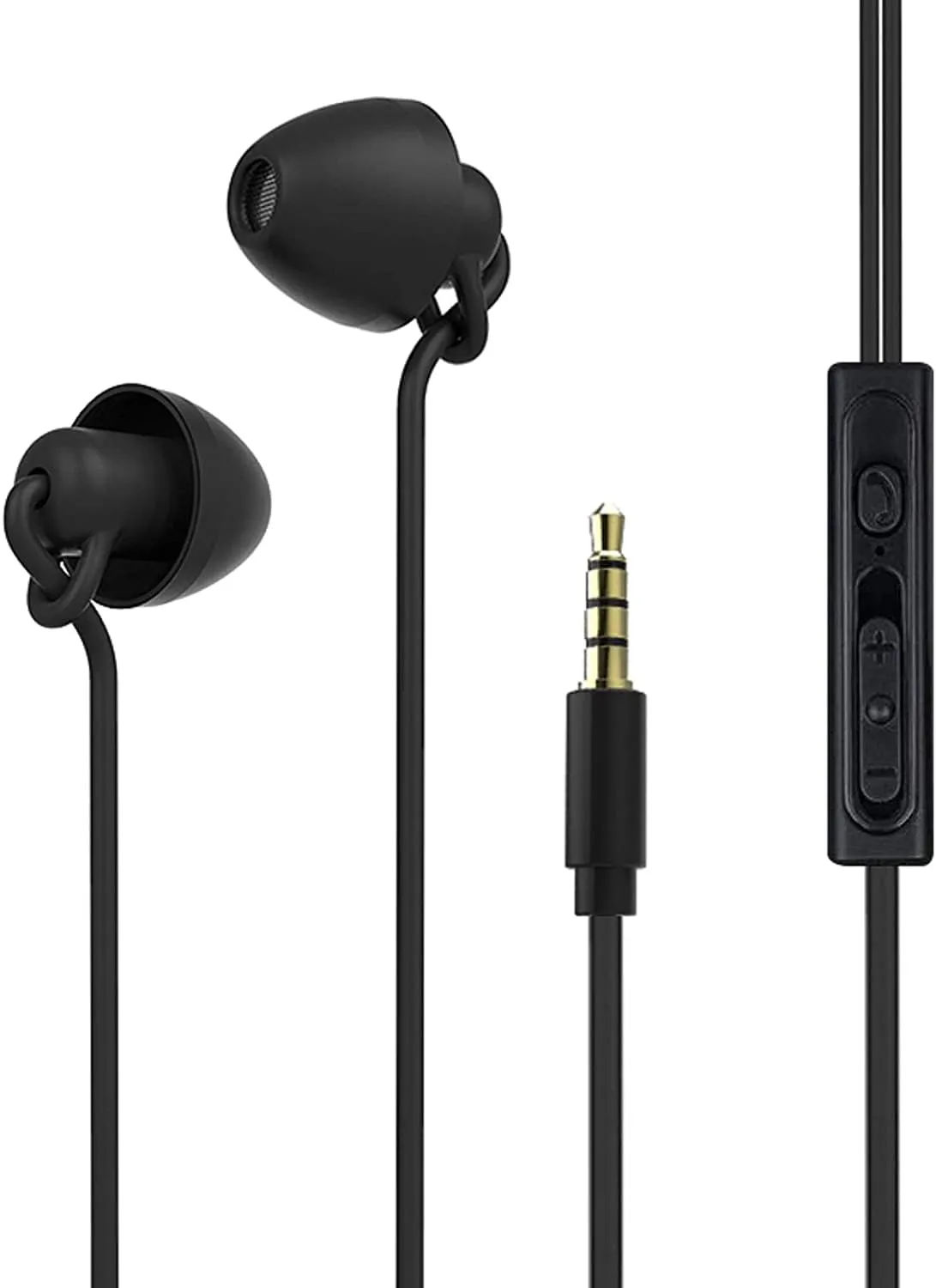 Sleep Earbuds Wired, Soft Silicone Noise Cancelling Headphones for Side Sleepers, Black