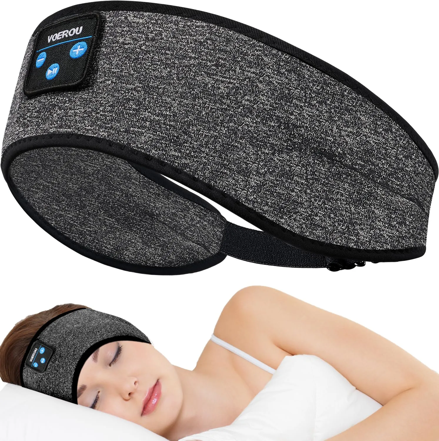 Sleep Headphones Bluetooth Headband with HD Stereo Sound, Adjustable Fit, 10+ Hours Playtime