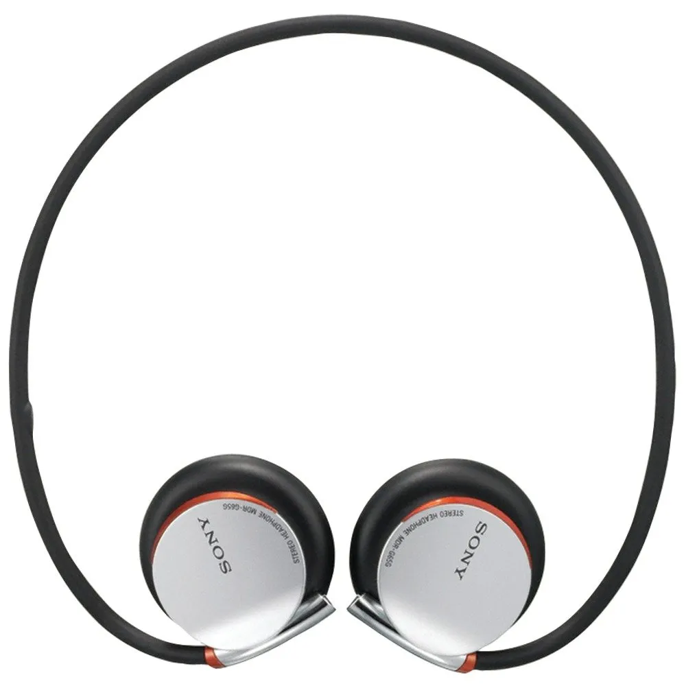 Sony MDR-AS30G Active Style Headphones - Slim Silver Lightweight Design with Behind-the-Neck Band