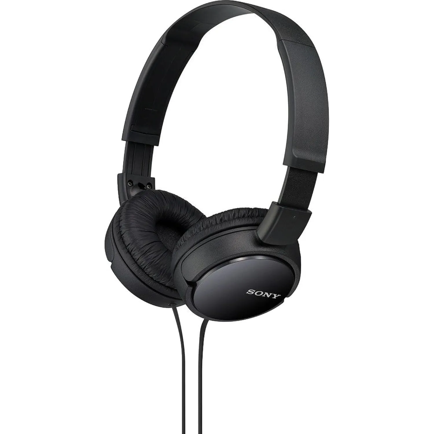 Sony MDR-ZX110 Stereo Headphones - Black, Wide Frequency Range, Cushioned Earpads, Foldable Design