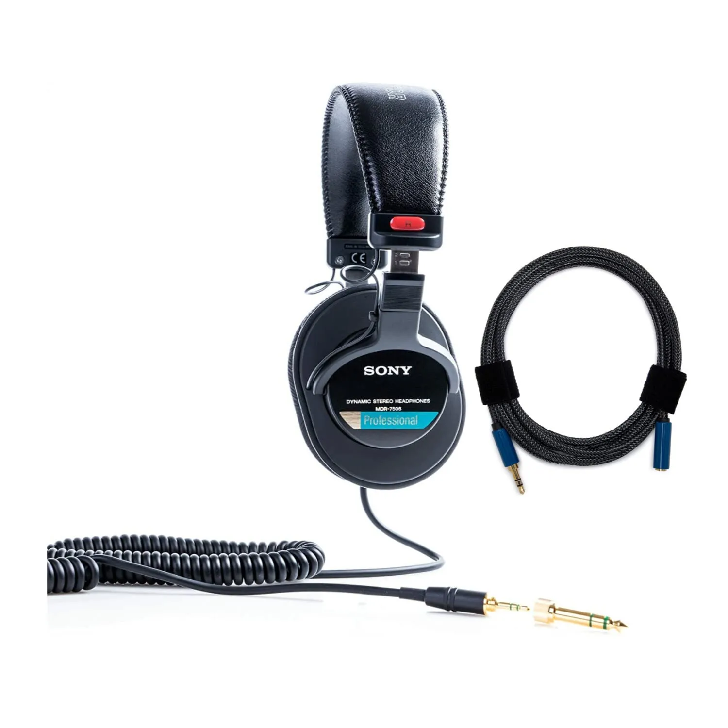 Sony MDR7506 Professional Closed Ear Headphones Bundle with Knox Gear 3.5mm Audio Cable