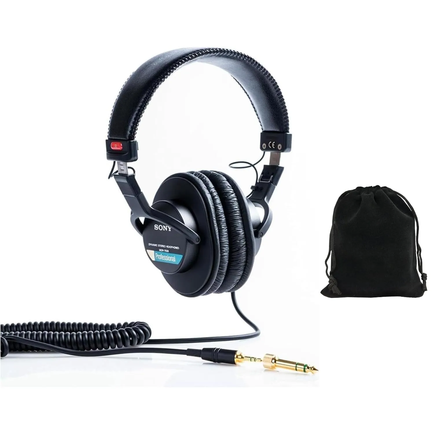 Sony MDR7506 Professional Headphones - Black, Foldable, 40mm Drivers, Includes Storage Pouch