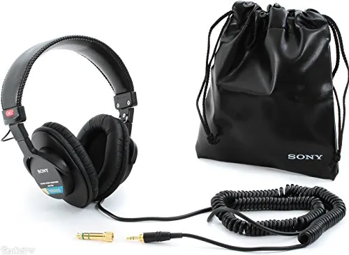 Sony MDR7506 Professional Headphones - Closed-Ear, 40mm Drivers, Folding Design, Gold Connectors