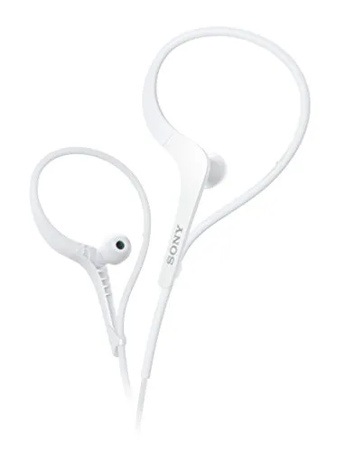 Sony MDRAS400EX Sports Headphones - Adjustable Ear Loop, Water-Resistant, White